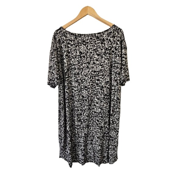 J. Jill Wearever Collection Maxi Lounge Dress XL Black Gray Short Sleeve‎ - Picture 3 of 4